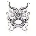 serpiente con orquideas tattoo design idea