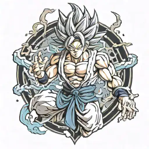 goku ultra instinct tattoo design idea