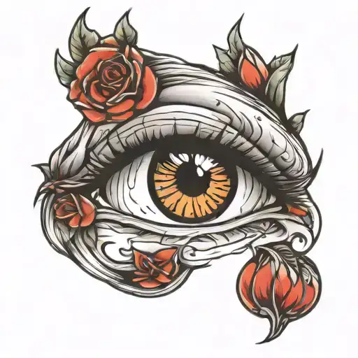 Not trusting females crying eyes tattoo design idea