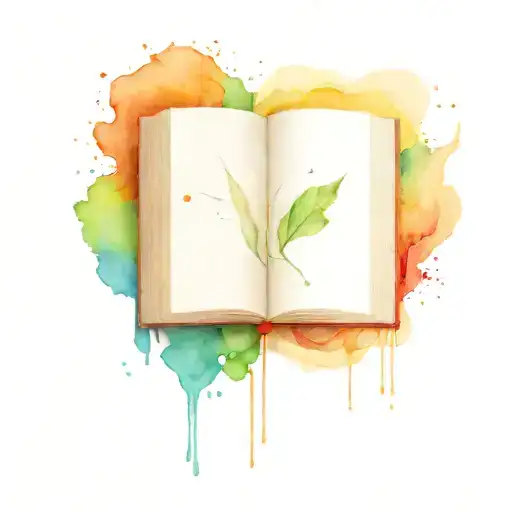 A book with colours comming out of it and the ammes «Elias» and «Mikael» incorporated in it. tattoo design idea