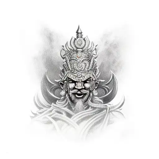 Ravana king tattoo design idea