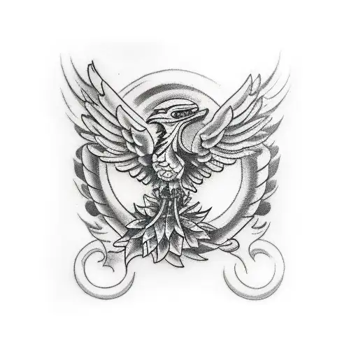 Ave fenix back tattoo design idea