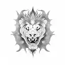 half dragon half lion tattoo design idea