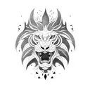 half dragon half lion tattoo design idea