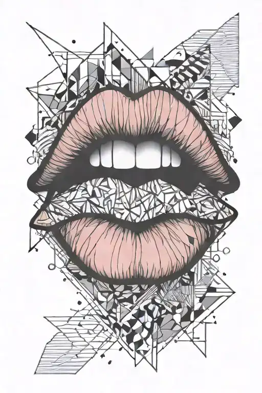 Lip tattoo design idea