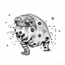 Tardigrade with strawberries tattoo design idea