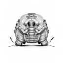 Tardigrade with strawberries tattoo design idea