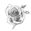 barbed wire with roses dying  tattoo design idea