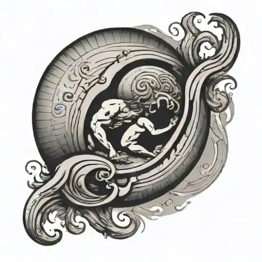 sisyphus name in greek tattoo design idea