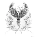 Phoenix rising from ashes tattoo design idea