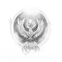 Phoenix rising from ashes tattoo design idea