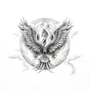 Phoenix rising from ashes tattoo design idea