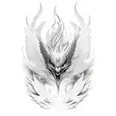 Phoenix rising from ashes tattoo design idea