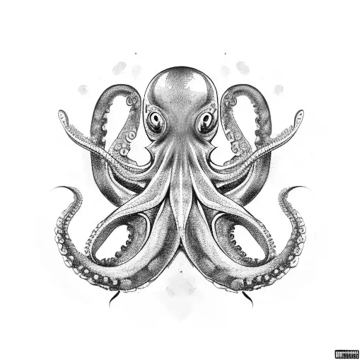 a octopus fighting with 2pac shakur tattoo design idea