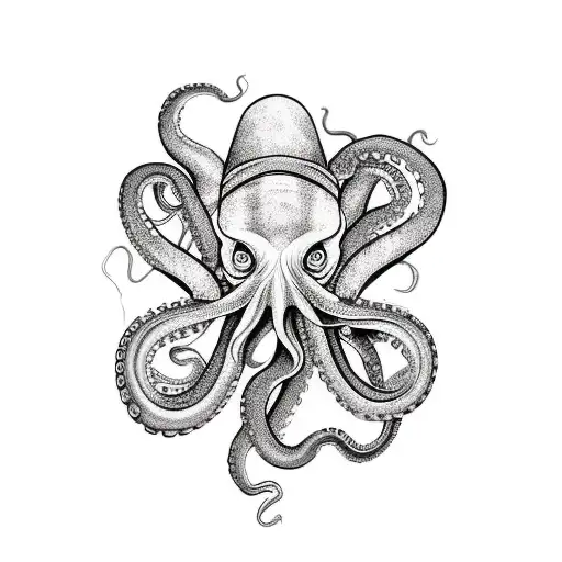 a octopus fighting with 2pac shakur tattoo design idea