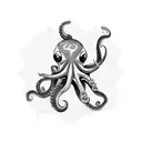 a octopus fighting with 2pac shakur tattoo design idea
