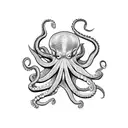 a octopus fighting with 2pac shakur tattoo design idea