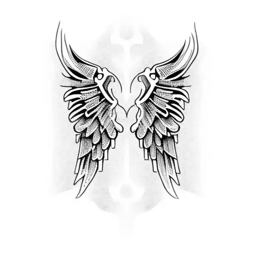 Skeleton wings tattoo design idea