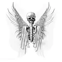 Skeleton wings tattoo design idea