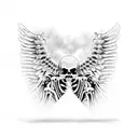 Skeleton wings tattoo design idea