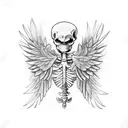 Skeleton wings tattoo design idea