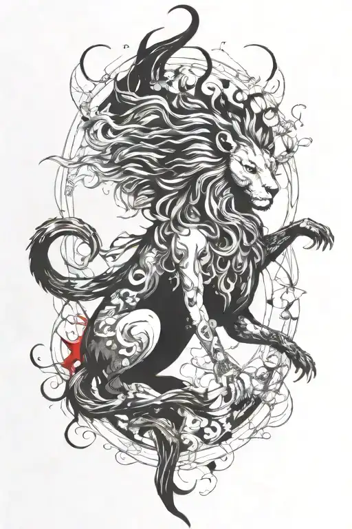 zodiac sign leo and virgo zodiac sign tattoo design idea