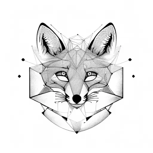 Incorporate Avicii's logo into a blackwork design featuring a fox and an infinity symbol. tattoo design idea