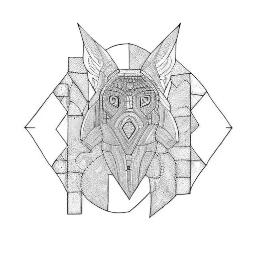 mosaic tricep  tattoo design idea