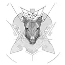 mosaic tricep  tattoo design idea