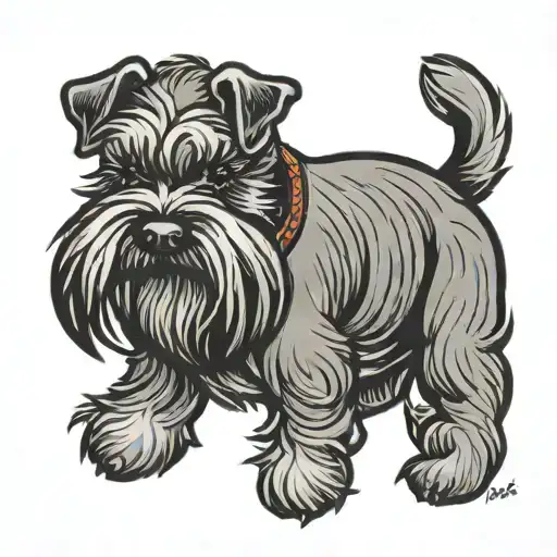 schnauzer mini black tattoo design idea