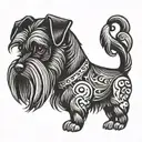 schnauzer mini black tattoo design idea