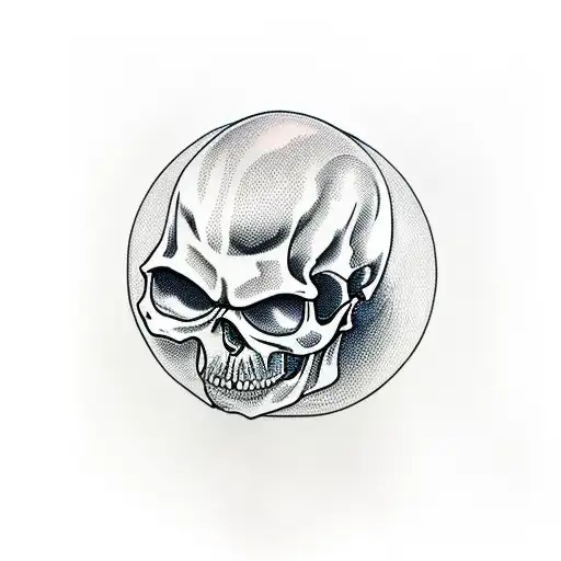 full back skull with raven in eye tattoo design idea