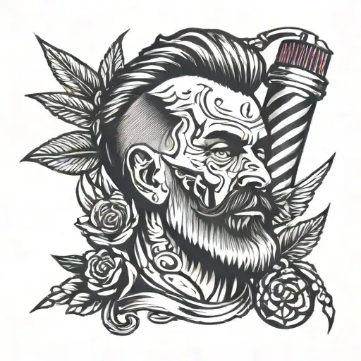 barber clippers tattoo design idea