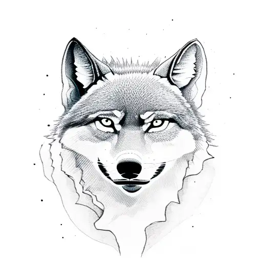 A silhouette of a videographer capturing a howling wolf tattoo design idea