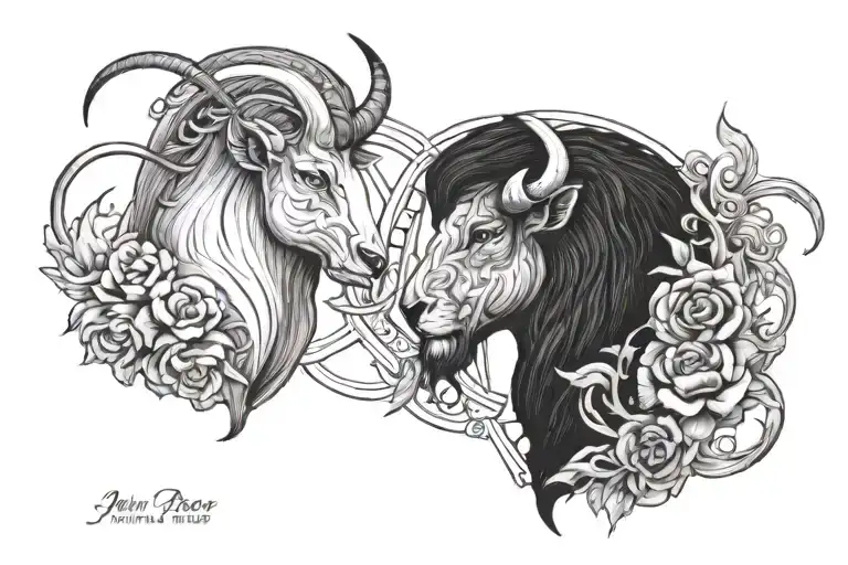 gemini aries leo tattoo design idea