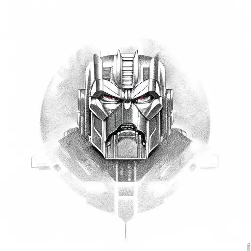 optimus prime face pencil drawing