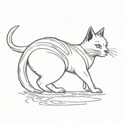 ninja cat tattoo design idea