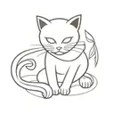 ninja cat tattoo design idea
