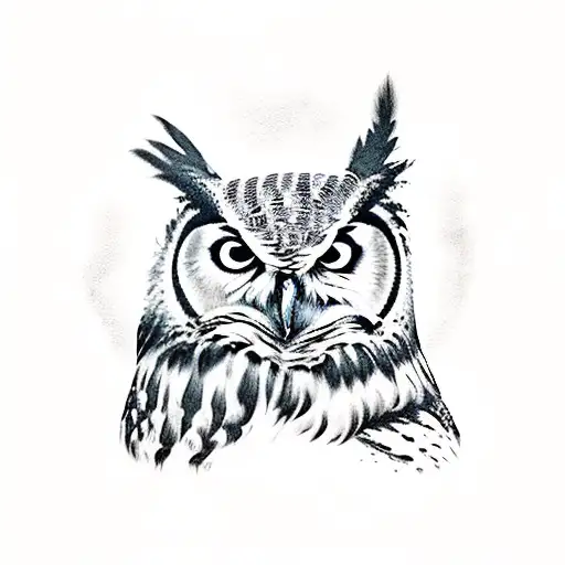 great horned owl tattoo design idea