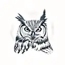 great horned owl tattoo design idea