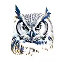 great horned owl tattoo design idea