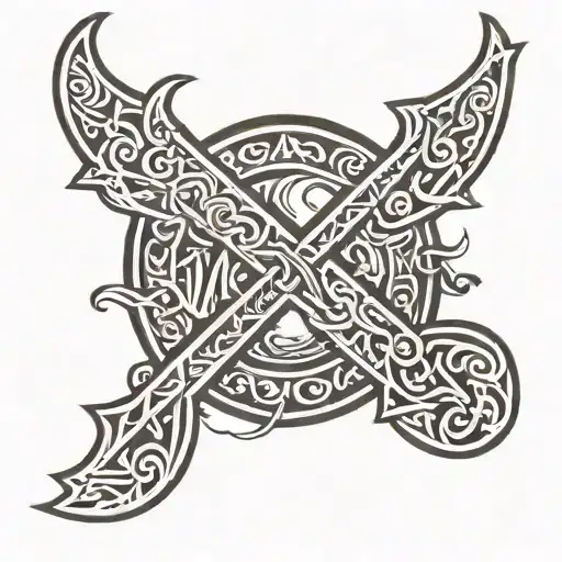 word 'Viking' in norse script negative space  tattoo design idea