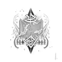 Text "Azadi"  tattoo design idea