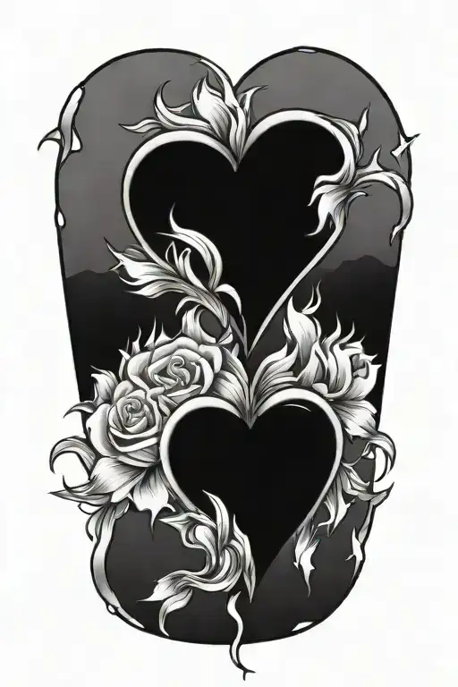 broken and Frozen heart tattoo design idea