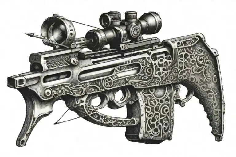 crossbow tattoo design idea