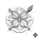 a spur rowel with stem, representing a four leaf clover tattoo design idea