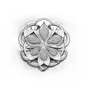 a spur rowel with stem, representing a four leaf clover tattoo design idea