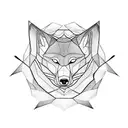 geometrical combination lotus, wolf, "eagle" and "whale" tattoo design idea
