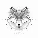 geometrical combination lotus, wolf, "eagle" and "whale" tattoo design idea