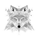 geometrical combination lotus, wolf, "eagle" and "whale" tattoo design idea